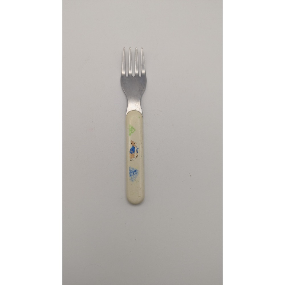 Vintage Peter Rabbit Beatrix Potter Child Toddler Fork Stainless Steel‎ Cream